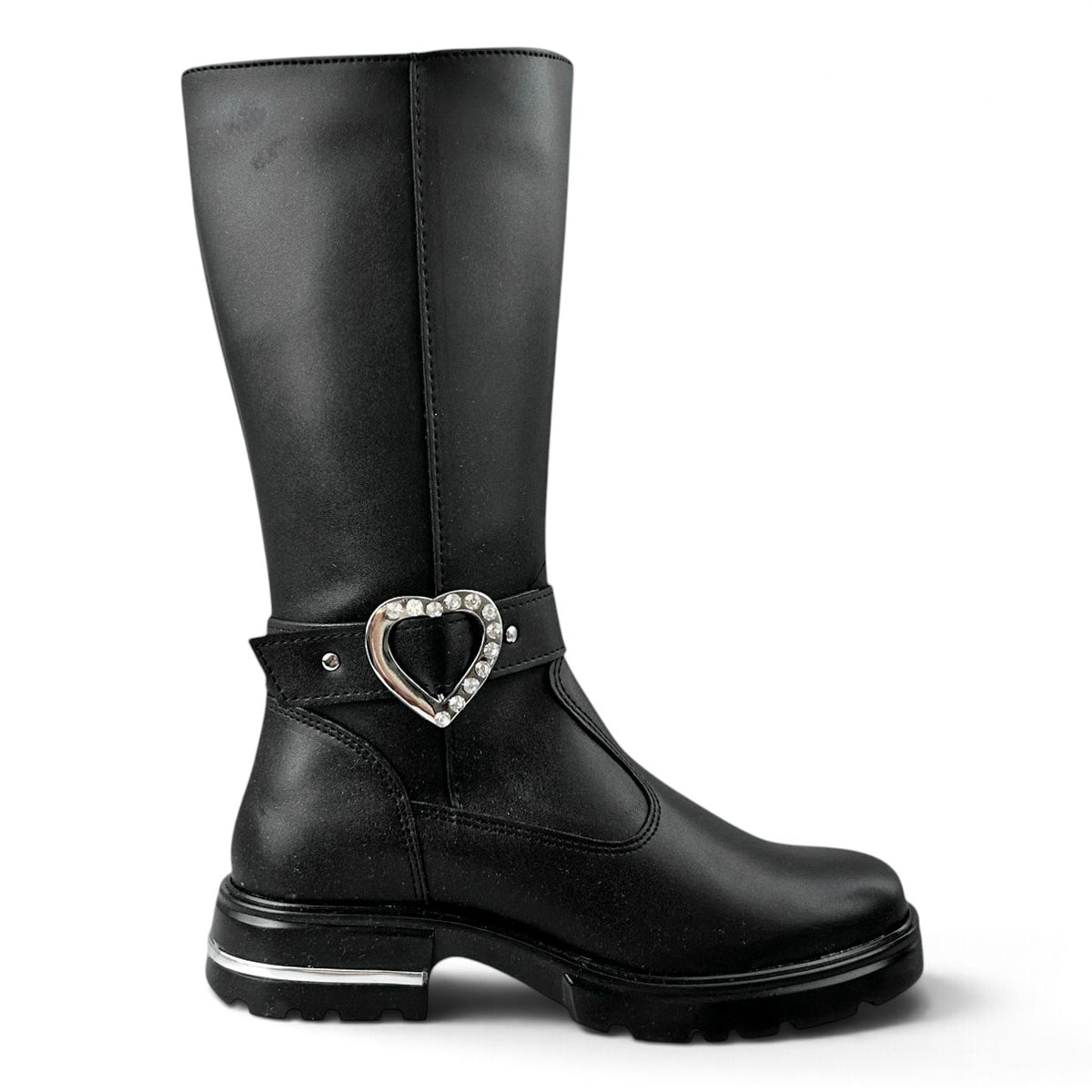 Botas Yuyin Niña Juvenil 26671 Negras Corazón Cierre 22-25