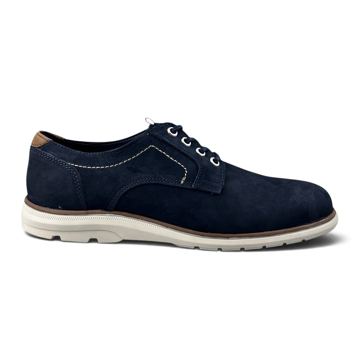 Zapatos Derby Merano 46170 Hombre Piel Nobuck Marino
