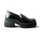 Mocasines Greenlove Mujer 96370 Charol Negro Plataforma