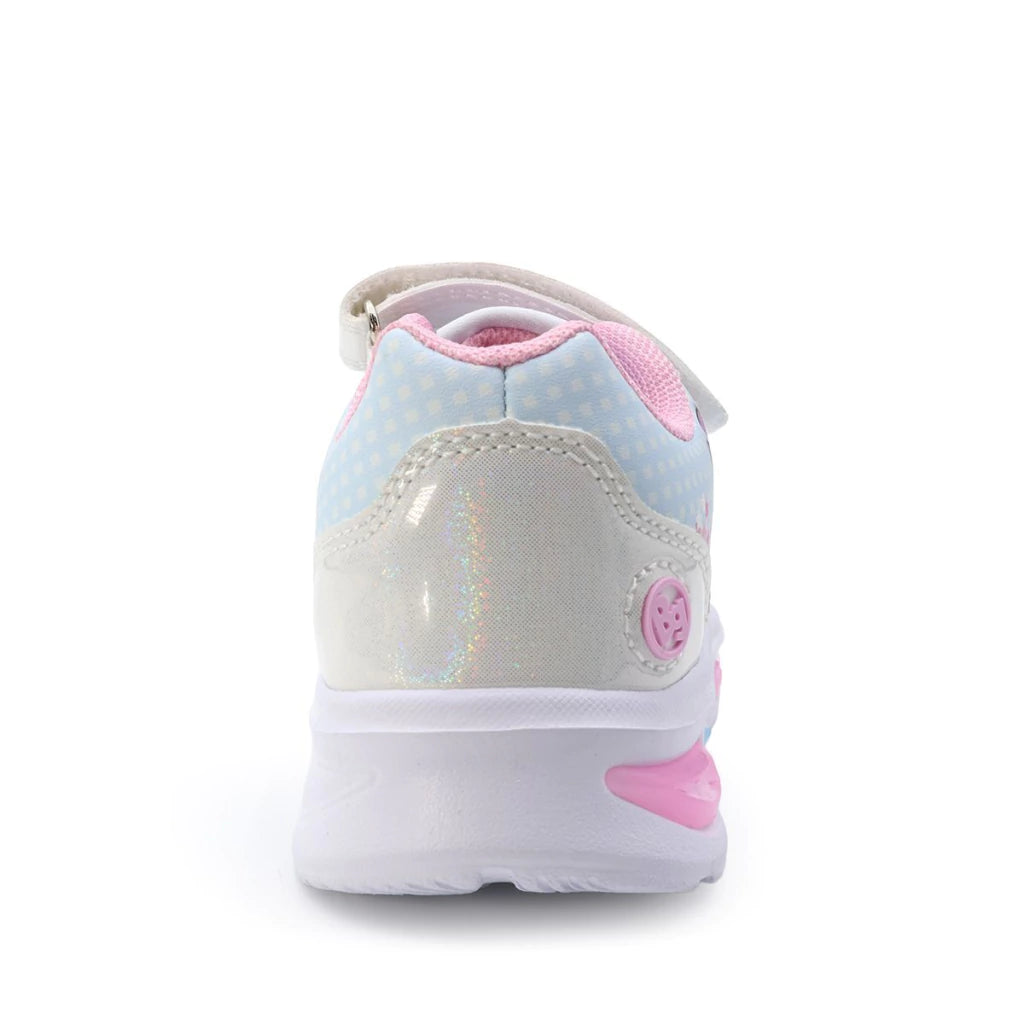 Tenis Bubble Gummers Stitch Niña Bibiana Luces Blanco Rosa