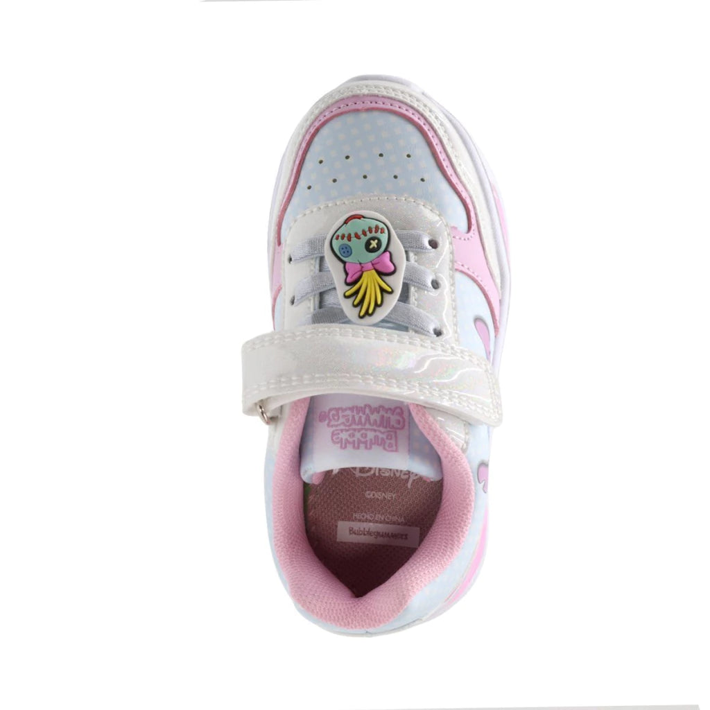 Tenis Bubble Gummers Stitch Niña Bibiana Luces Blanco Rosa