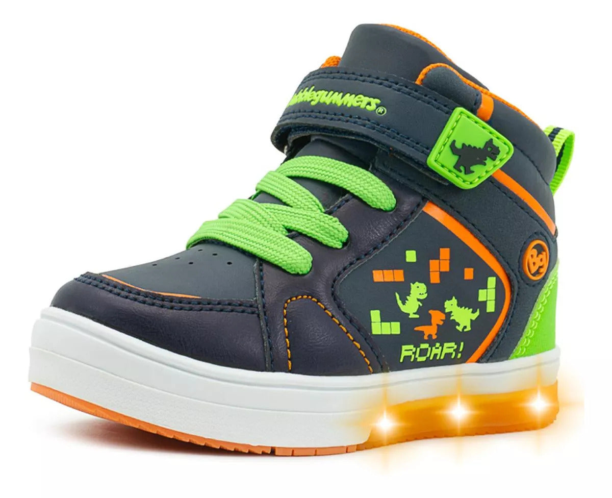 Tenis Niño Bubble Gummers Steven Dinosaurios Luces (15.0 -21.0)