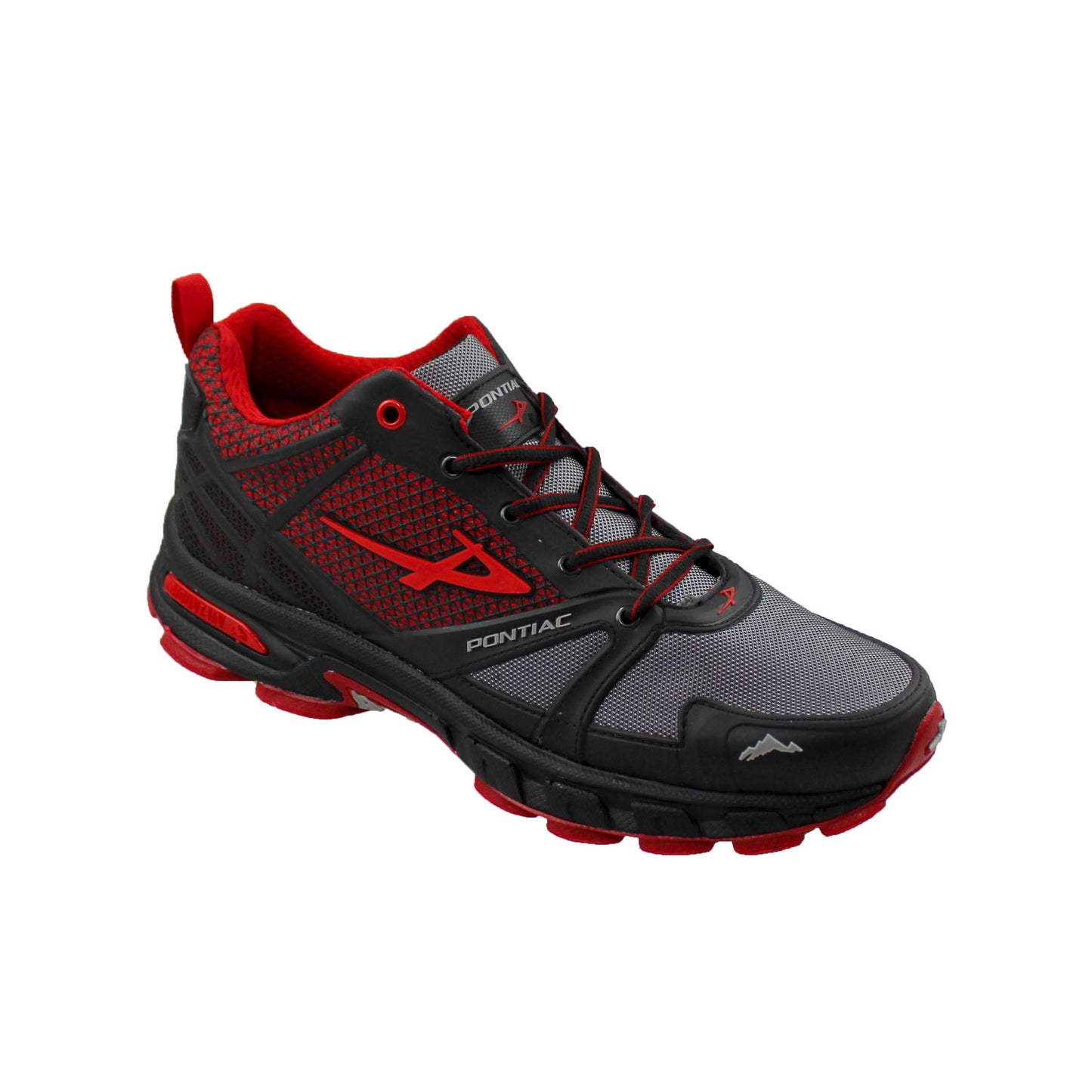 Tenis Hombre Pontiac 719 Todo Terreno Deportivo Hiking Negro Rojo