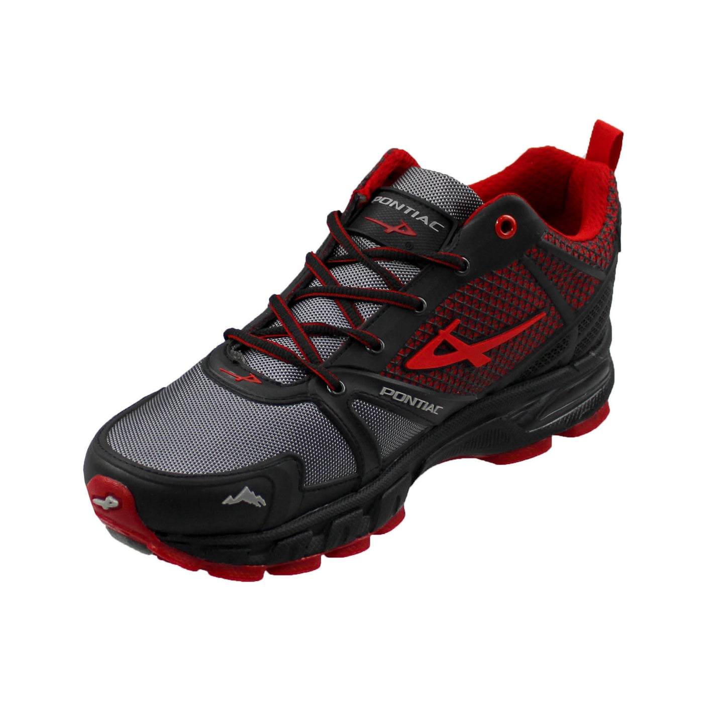 Tenis Hombre Pontiac 719 Todo Terreno Deportivo Hiking Negro Rojo