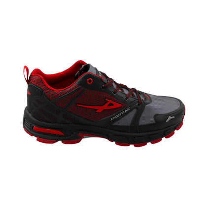 Tenis Hombre Pontiac 719 Todo Terreno Deportivo Hiking Negro Rojo