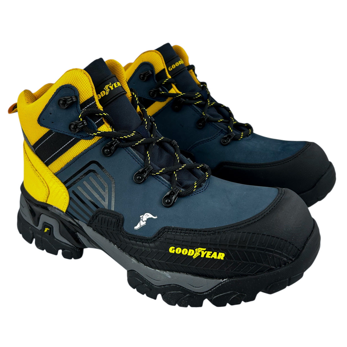 Bota Industrial Hombre Goodyear Gy-101 Piel Casquillo Azul