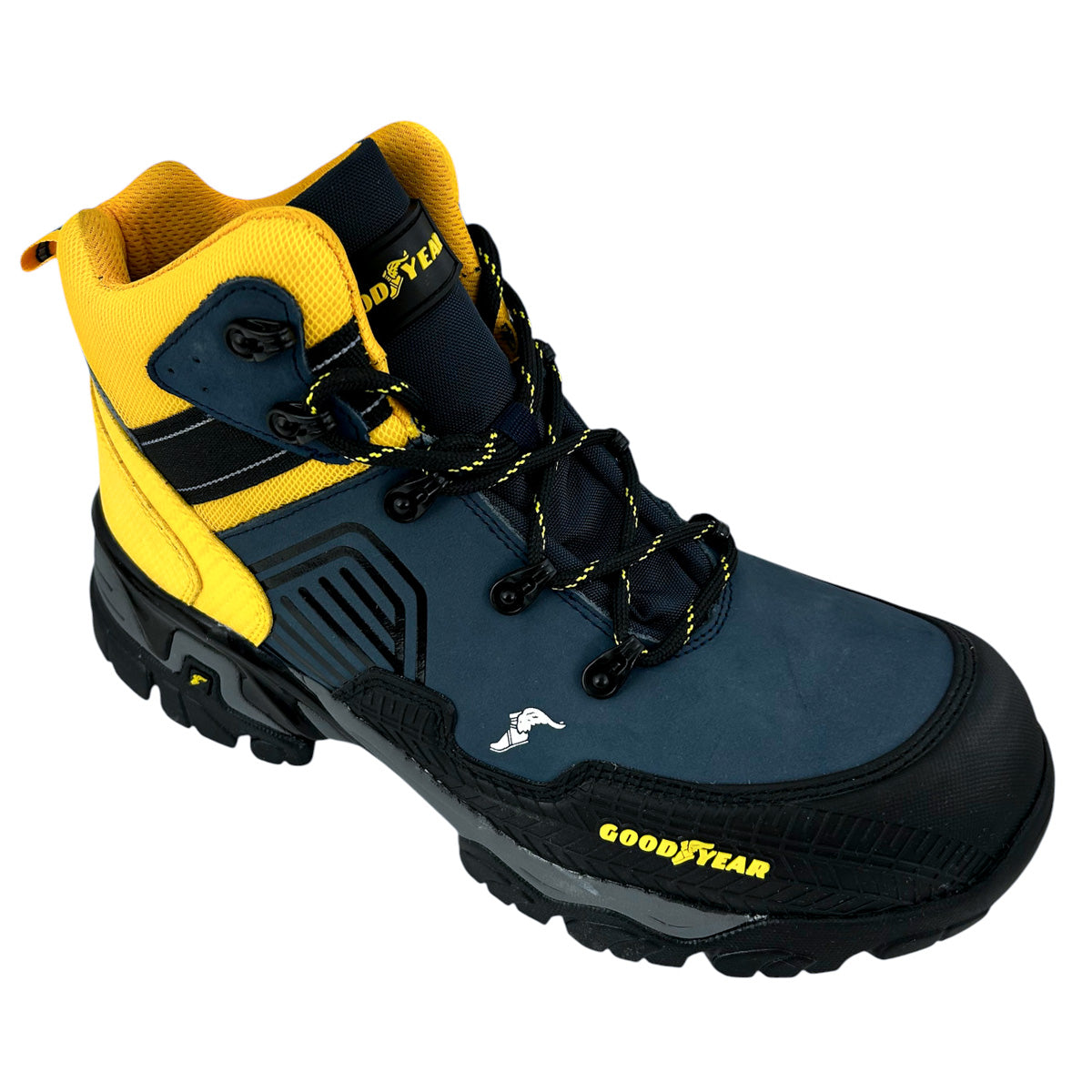 Bota Industrial Hombre Goodyear Gy-101 Piel Casquillo Azul