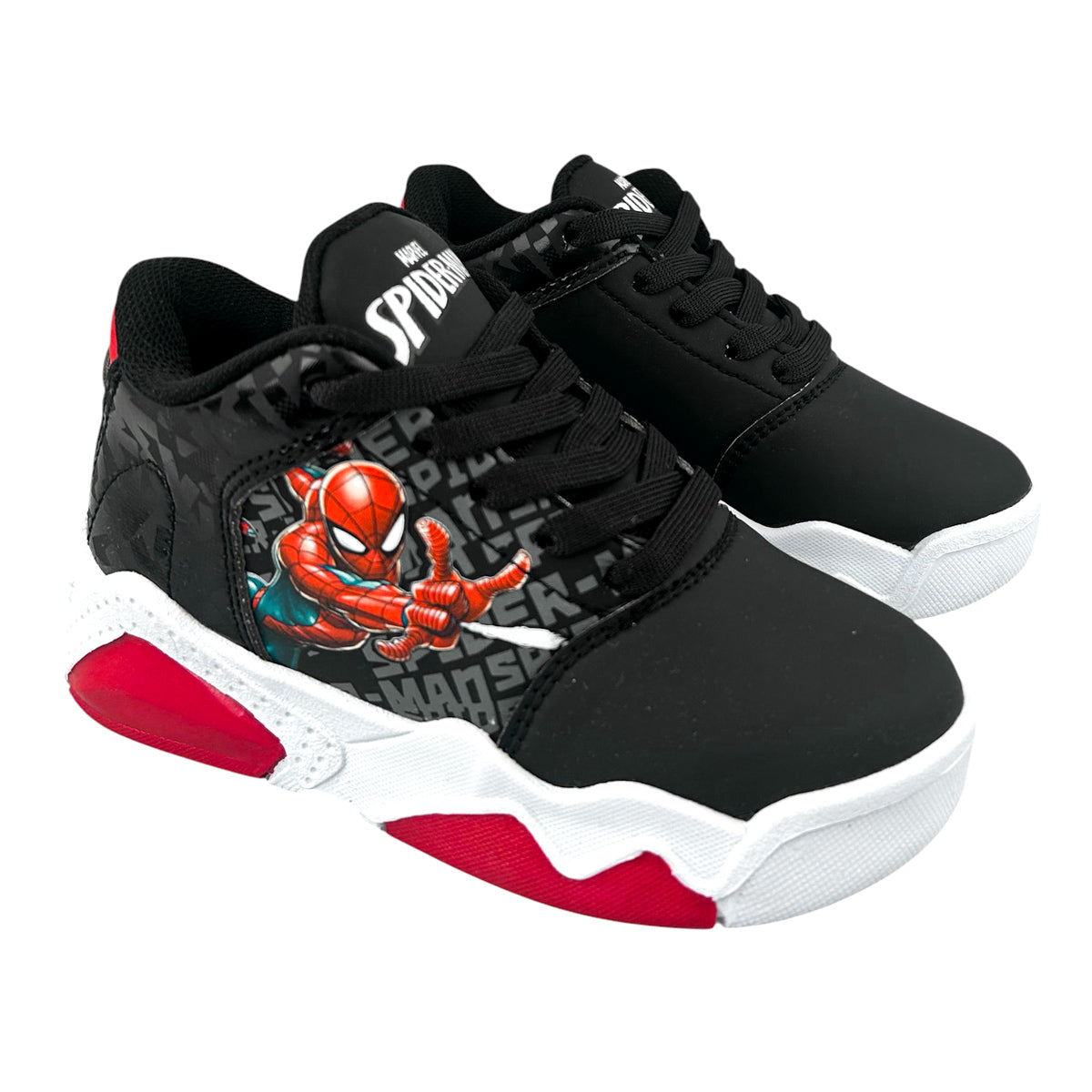 Tenis Niño Spiderman 2010 Casual Negro Rojo Original 18-21 (18.0 -21.0)