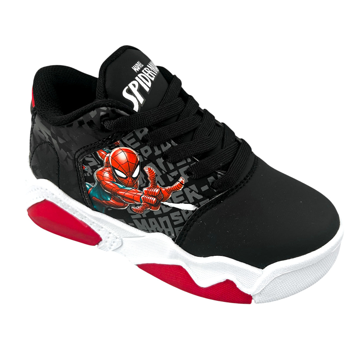 Tenis Niño Spiderman 2010 Casual Negro Rojo Original 18-21 (18.0 -21.0)