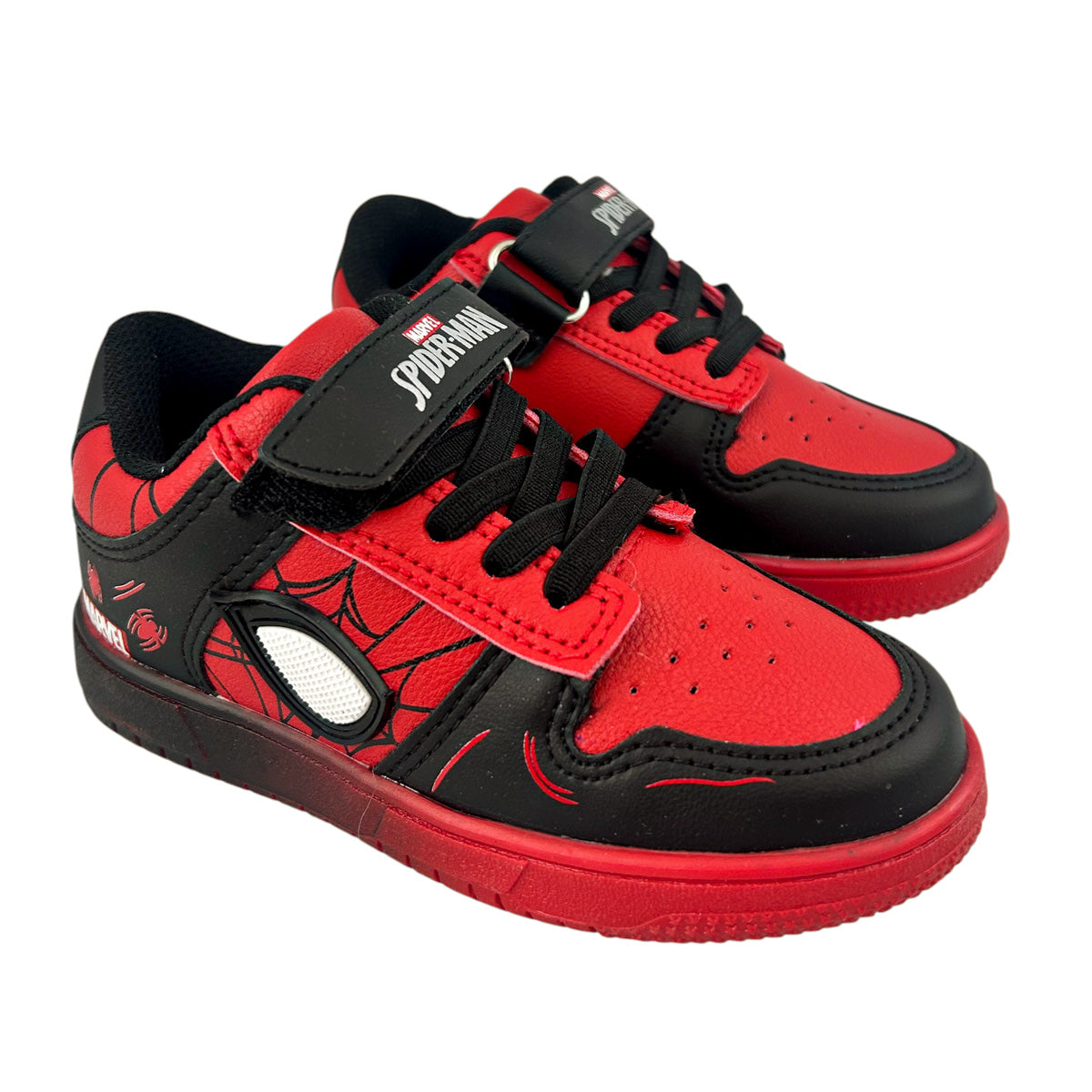 Tenis Spiderman Niño 3050 Contactel Rojo Negro 16-21
