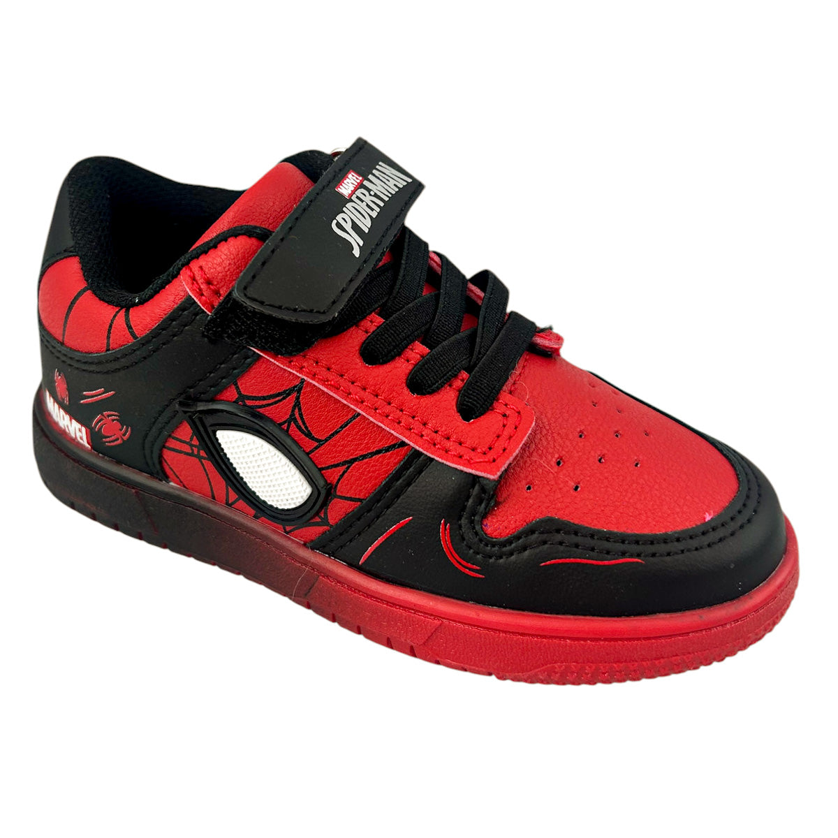 Tenis Spiderman Niño 3050 Contactel Rojo Negro 16-21