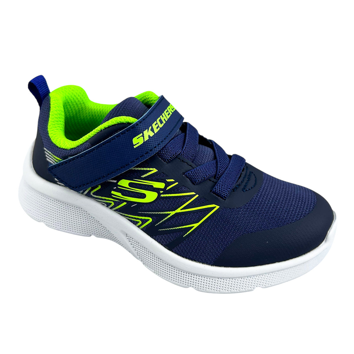 Tenis Skechers Niño 403770n Ligeros Marino Limón 12-16