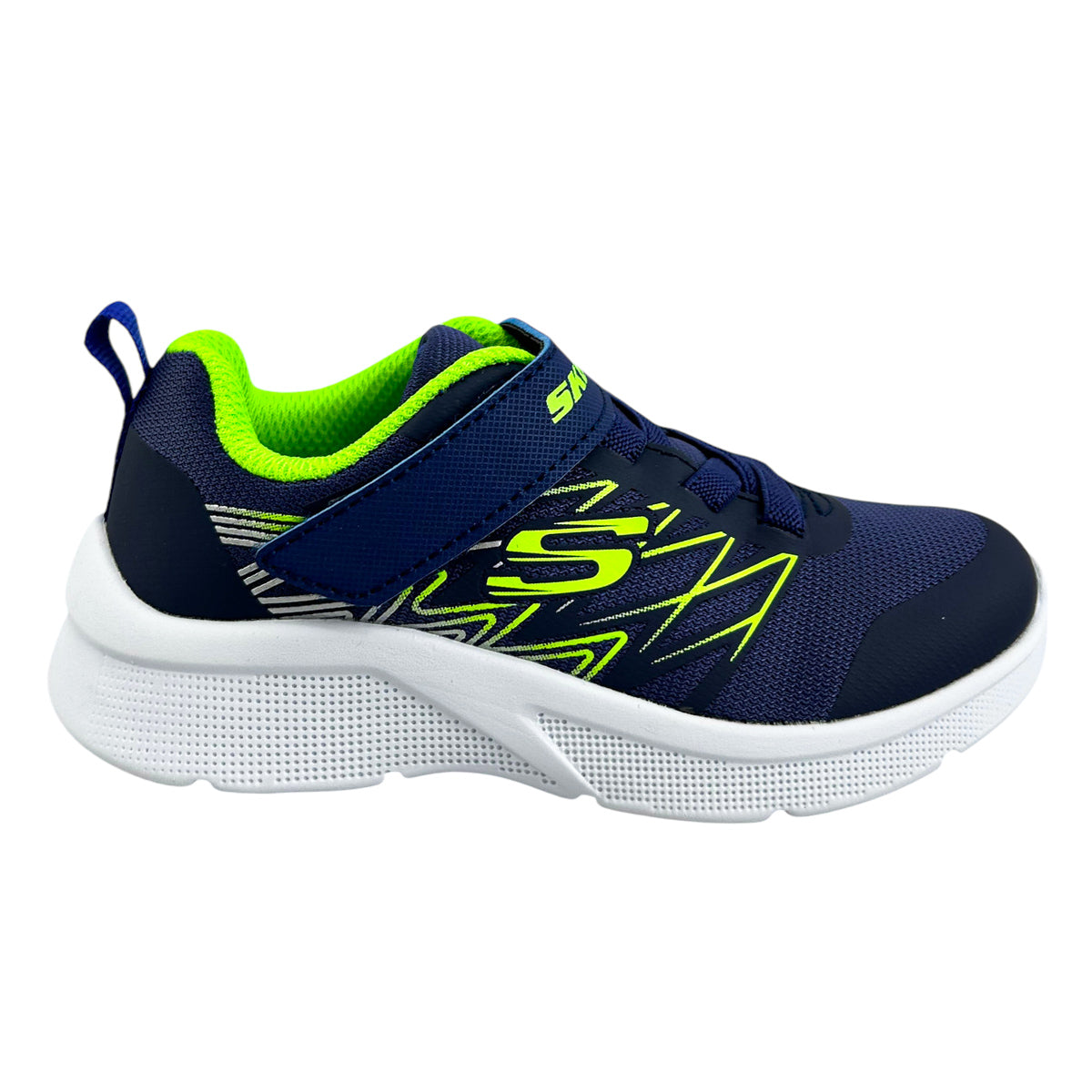 Tenis Skechers Niño 403770n Ligeros Marino Limón 12-16