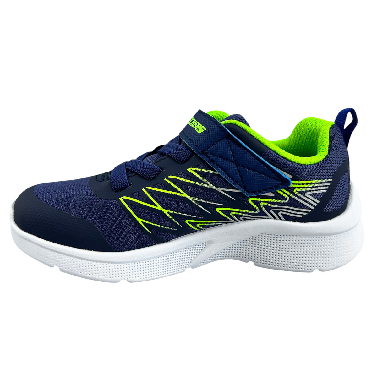 Tenis Skechers Niño 403770n Ligeros Marino Limón 12-16