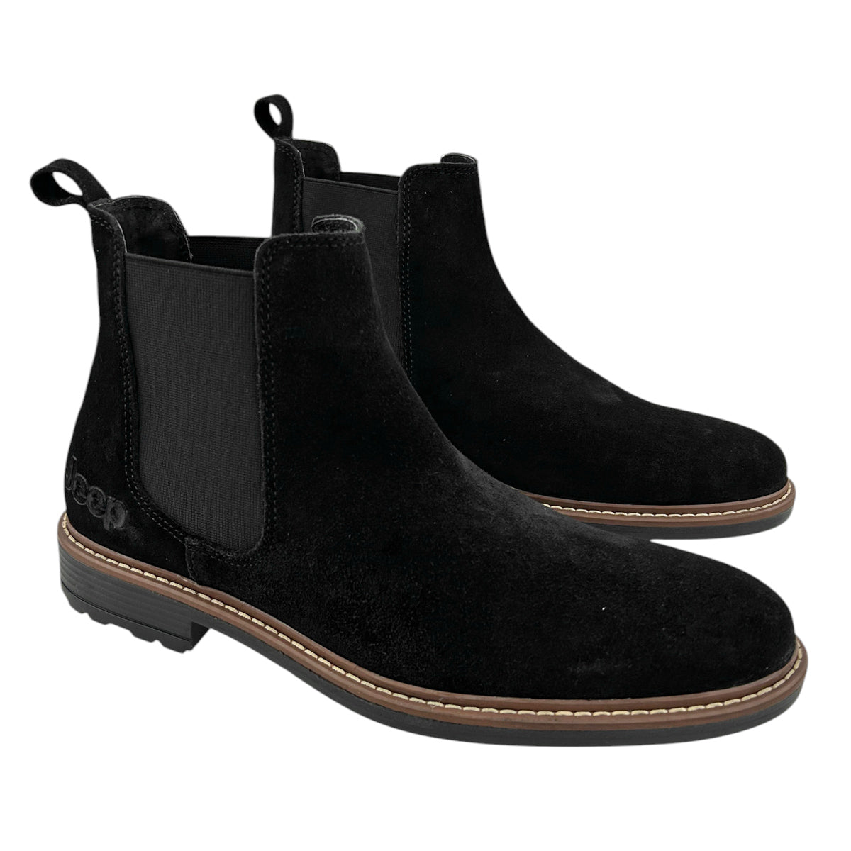 Botines Chelsea Hombre Jeep Je1300 Casuales Gamuza Negro