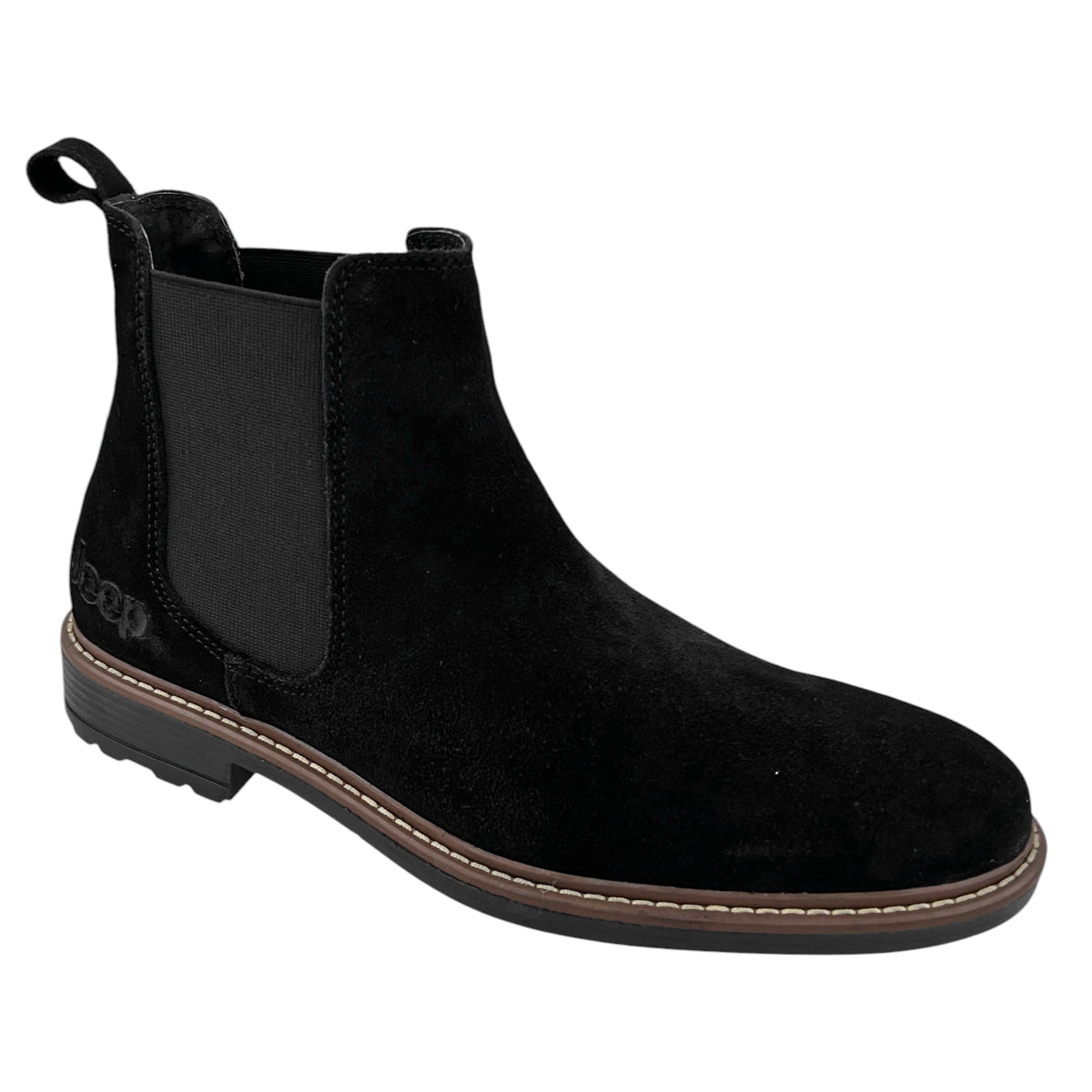Botines Chelsea Hombre Jeep Je1300 Casuales Gamuza Negro