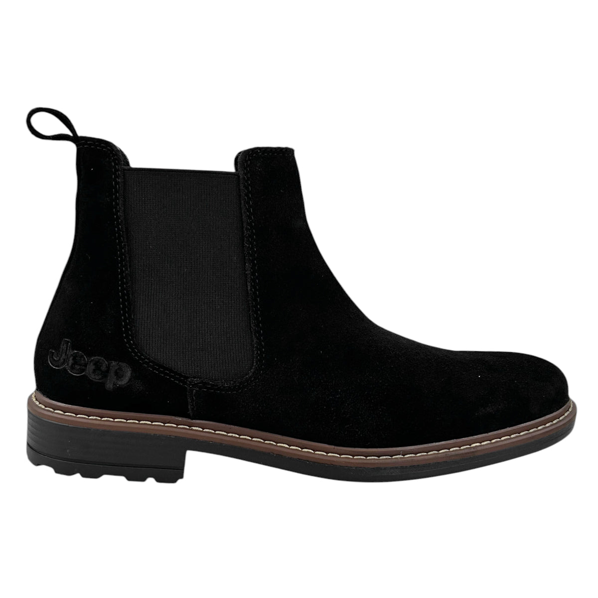 Botines Chelsea Hombre Jeep Je1300 Casuales Gamuza Negro