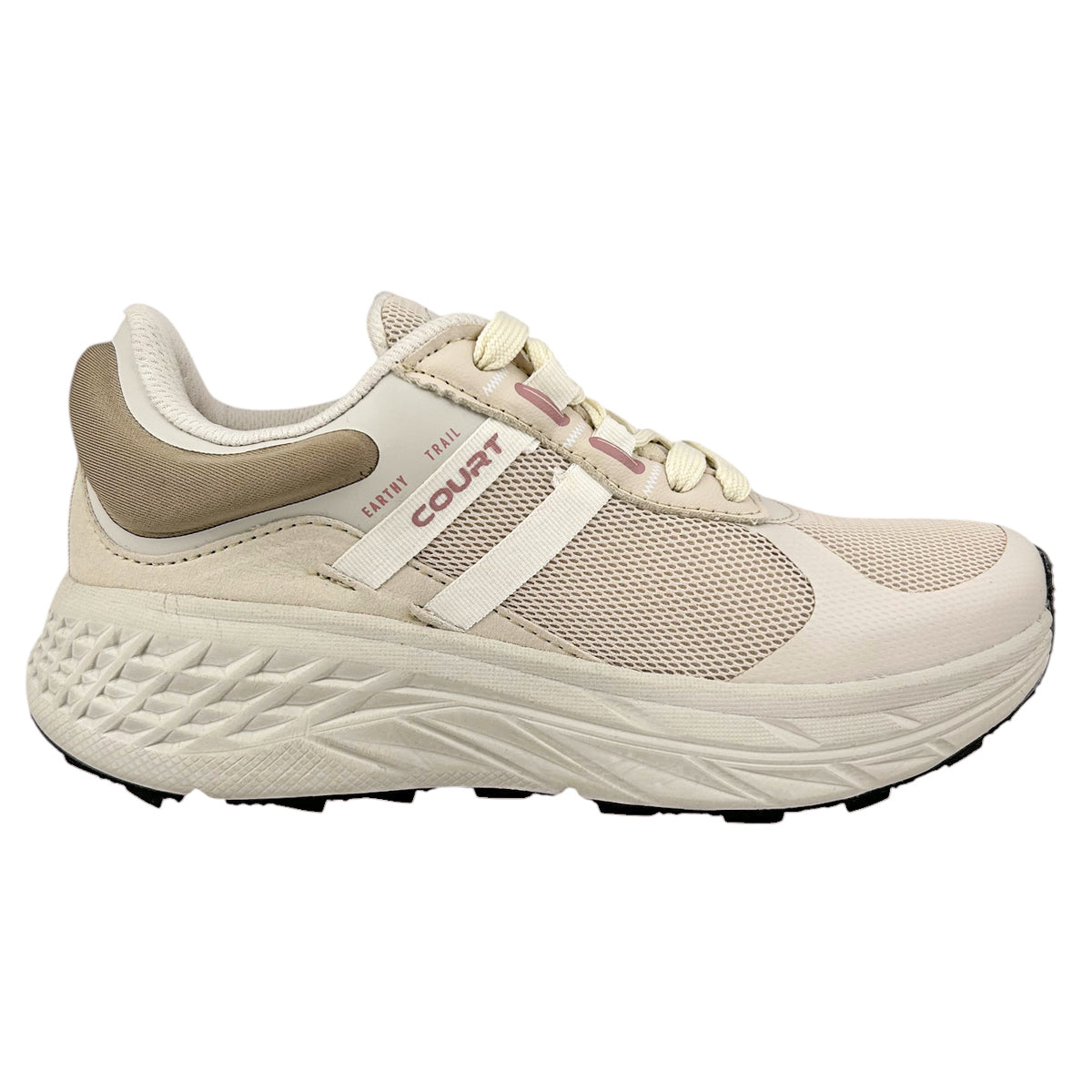 Tenis Trail Running Mujer Court Valy 7691j Ligeros Marfil