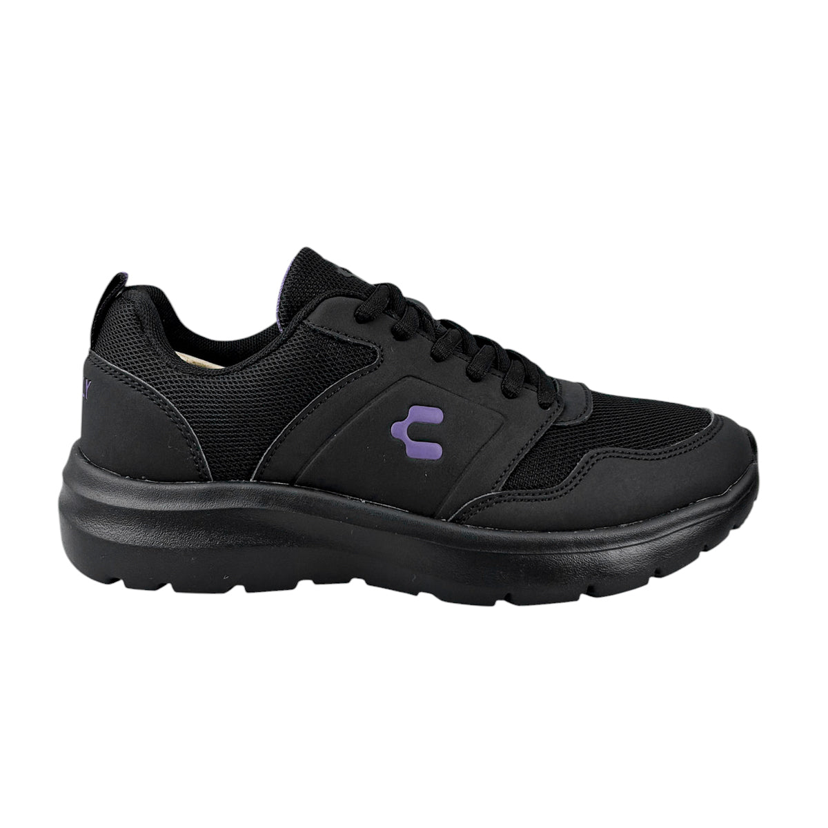 Tenis Mujer Charly 1043405 Running Gym Ligeros Negros