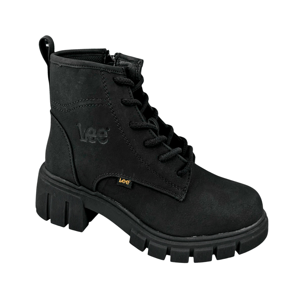Botas Lee Mujer Le6450 Plataforma Tacón Negras Urbanas