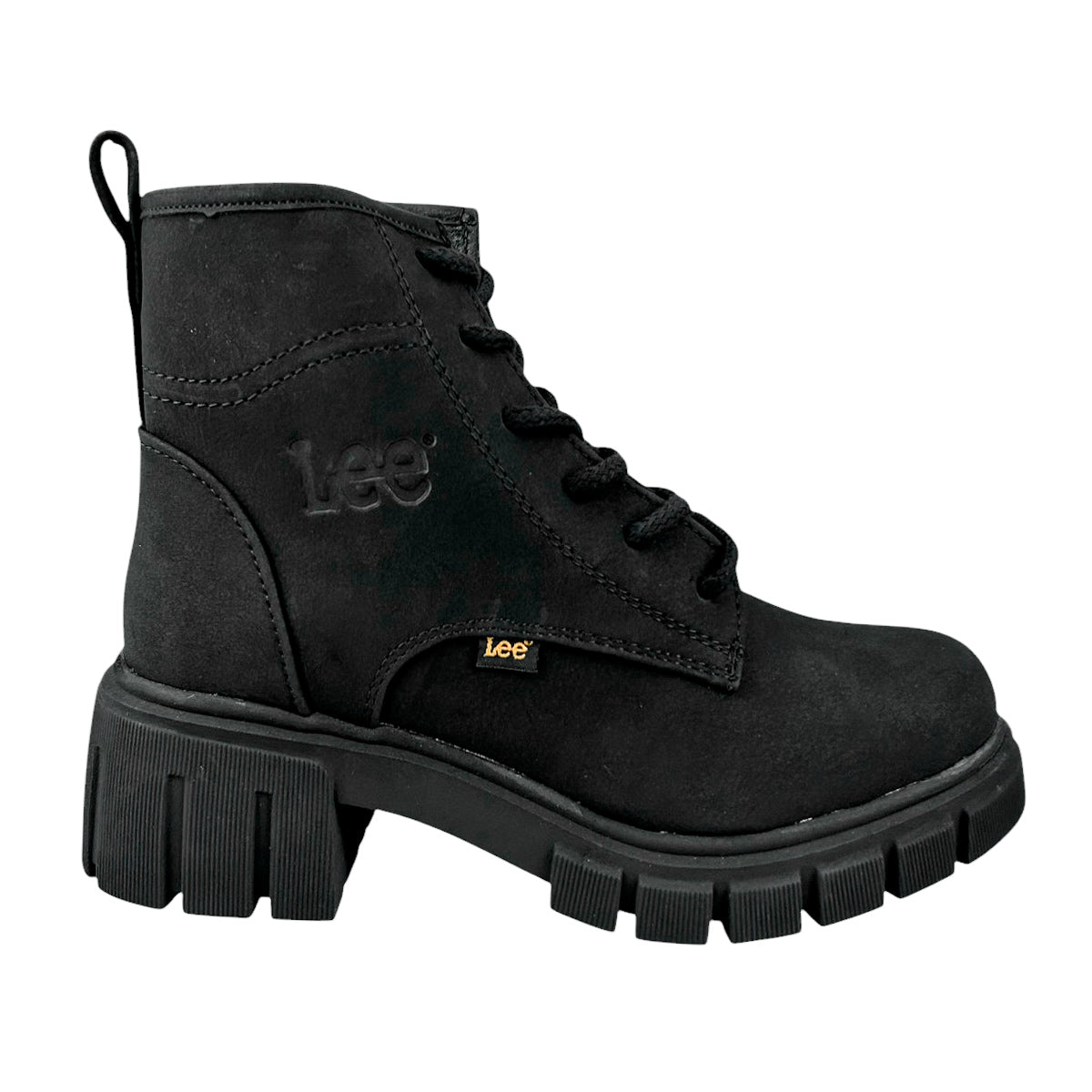Botas Lee Mujer Le6450 Plataforma Tacón Negras Urbanas