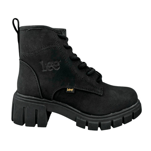 Botas Lee Mujer Le6450 Plataforma Tacón Negras Urbanas