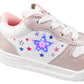 Tenis Yuyin Niña 26564 Con Luces Rosa Metálico 15-17.5