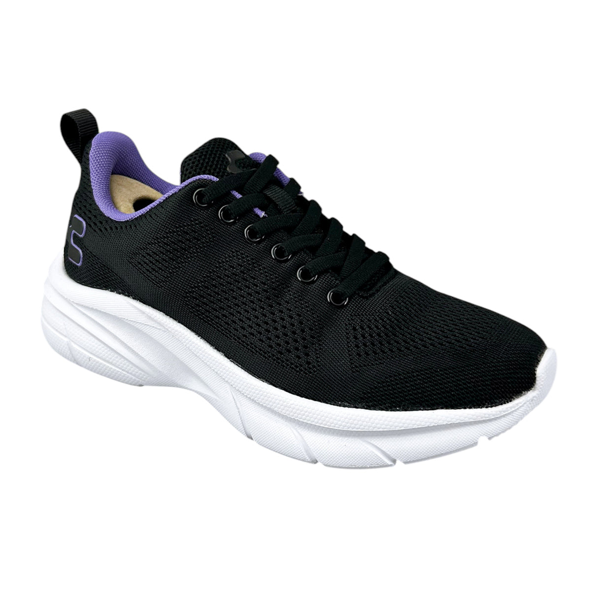Tenis Charly 1043409 Mujer Deportivos Gym Negro Lila