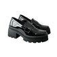 Mocasines Greenlove Mujer 96370 Charol Negro Plataforma