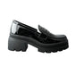 Mocasines Greenlove Mujer 96370 Charol Negro Plataforma
