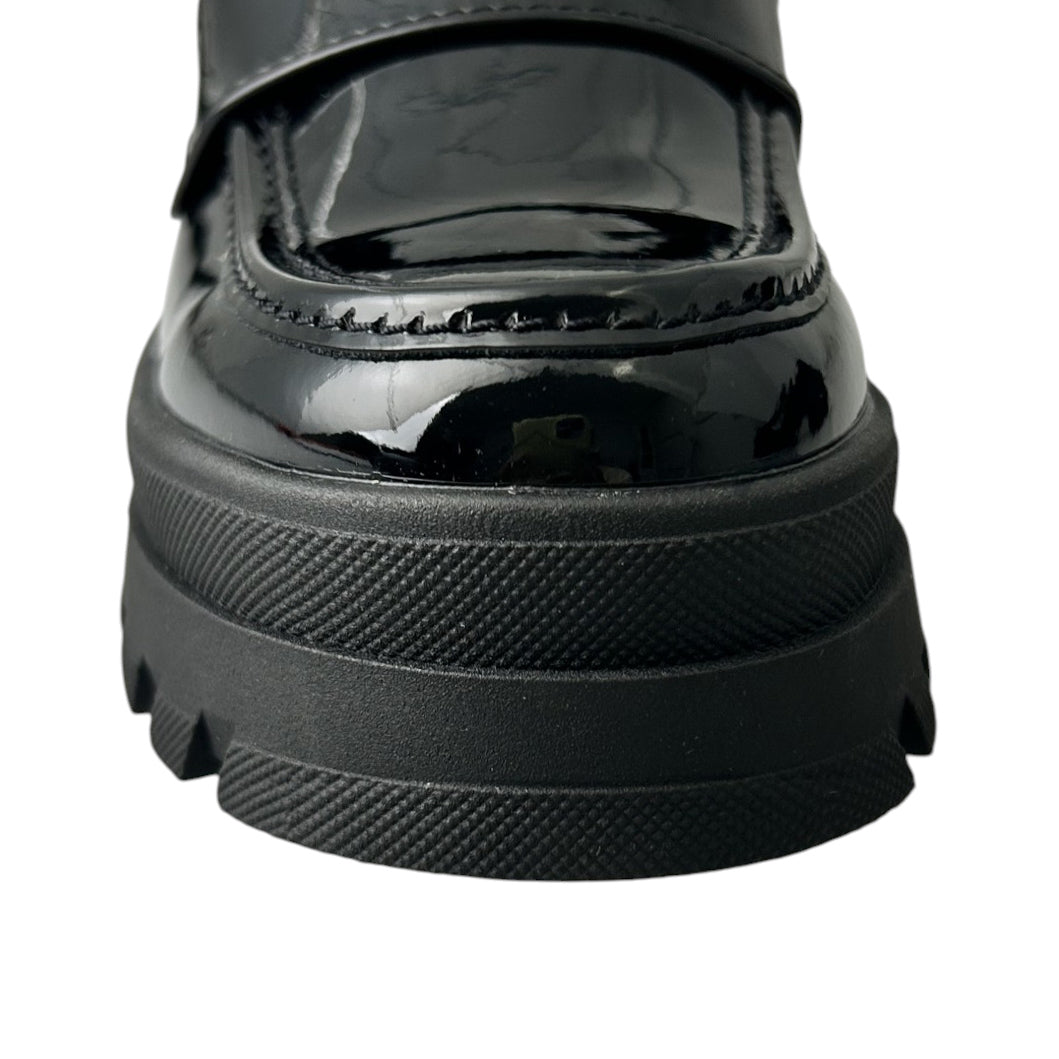 Mocasines Greenlove Mujer 96370 Charol Negro Plataforma