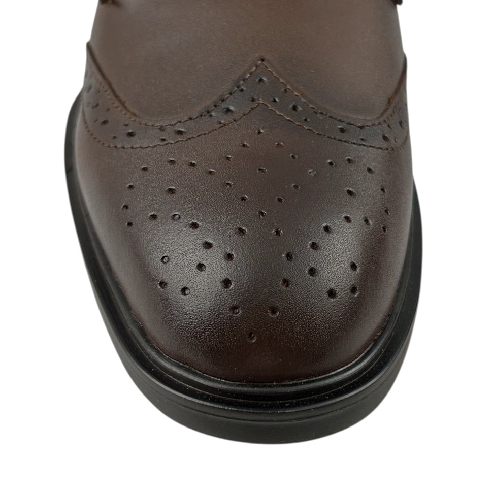 Zapatos Vestir Merano Hombre 46101 Piel Café Bostonianos