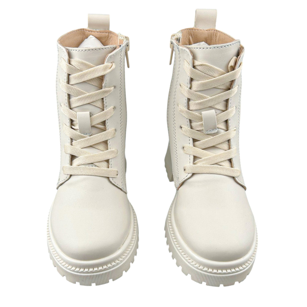 Botas Yuyin Niña 25571 Corazón Latte Cierre Agujetas 18-21