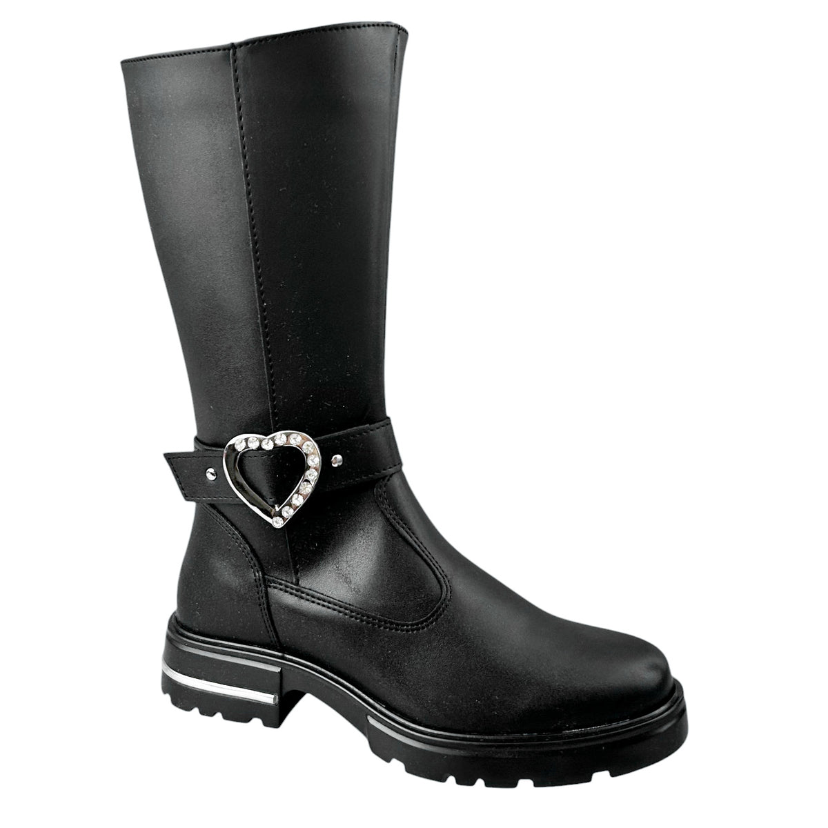 Botas Yuyin Niña 26671 Negras Corazón Cierre 18-21