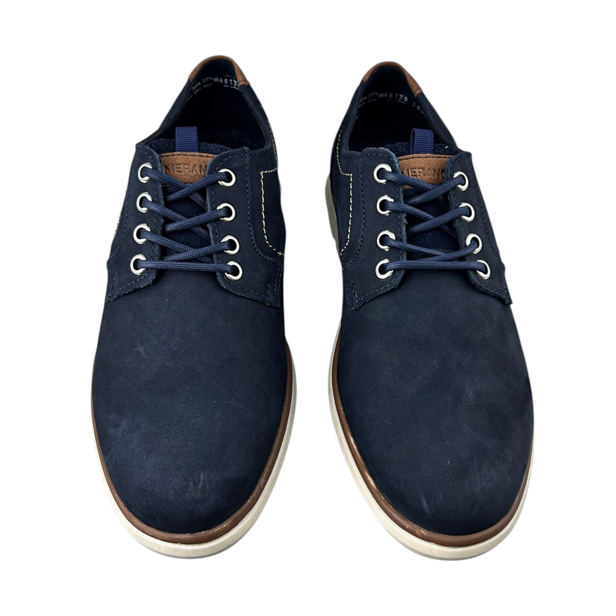 Zapatos Derby Merano 46170 Hombre Piel Nobuck Marino