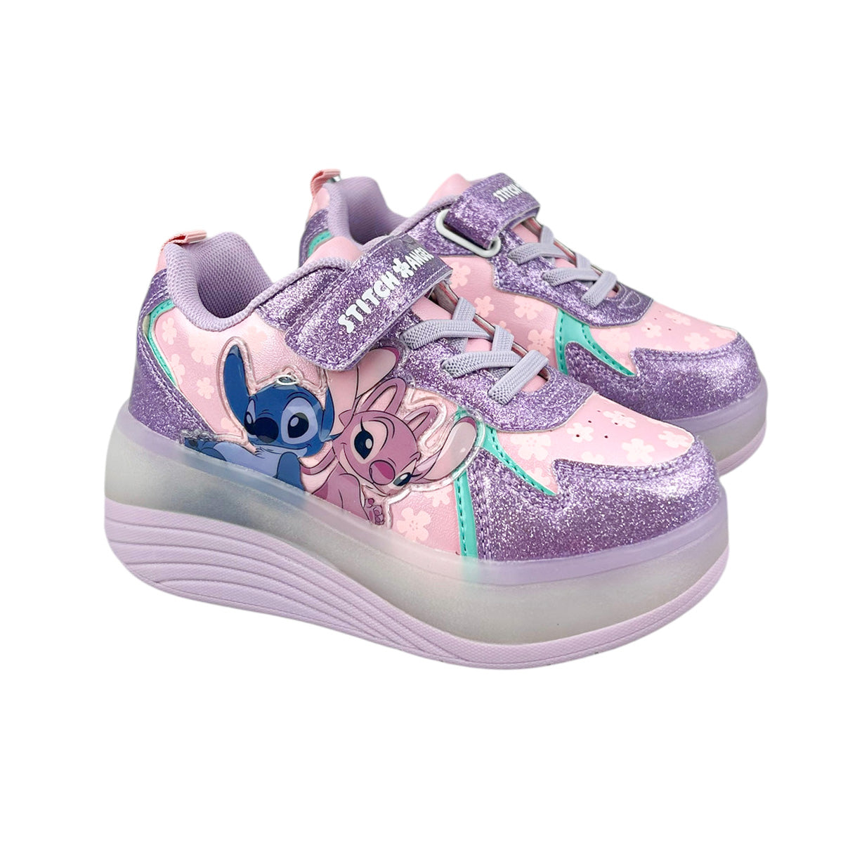 Tenis Patín Stitch Niña 9006 Luces Rueda Retráctil 18-22
