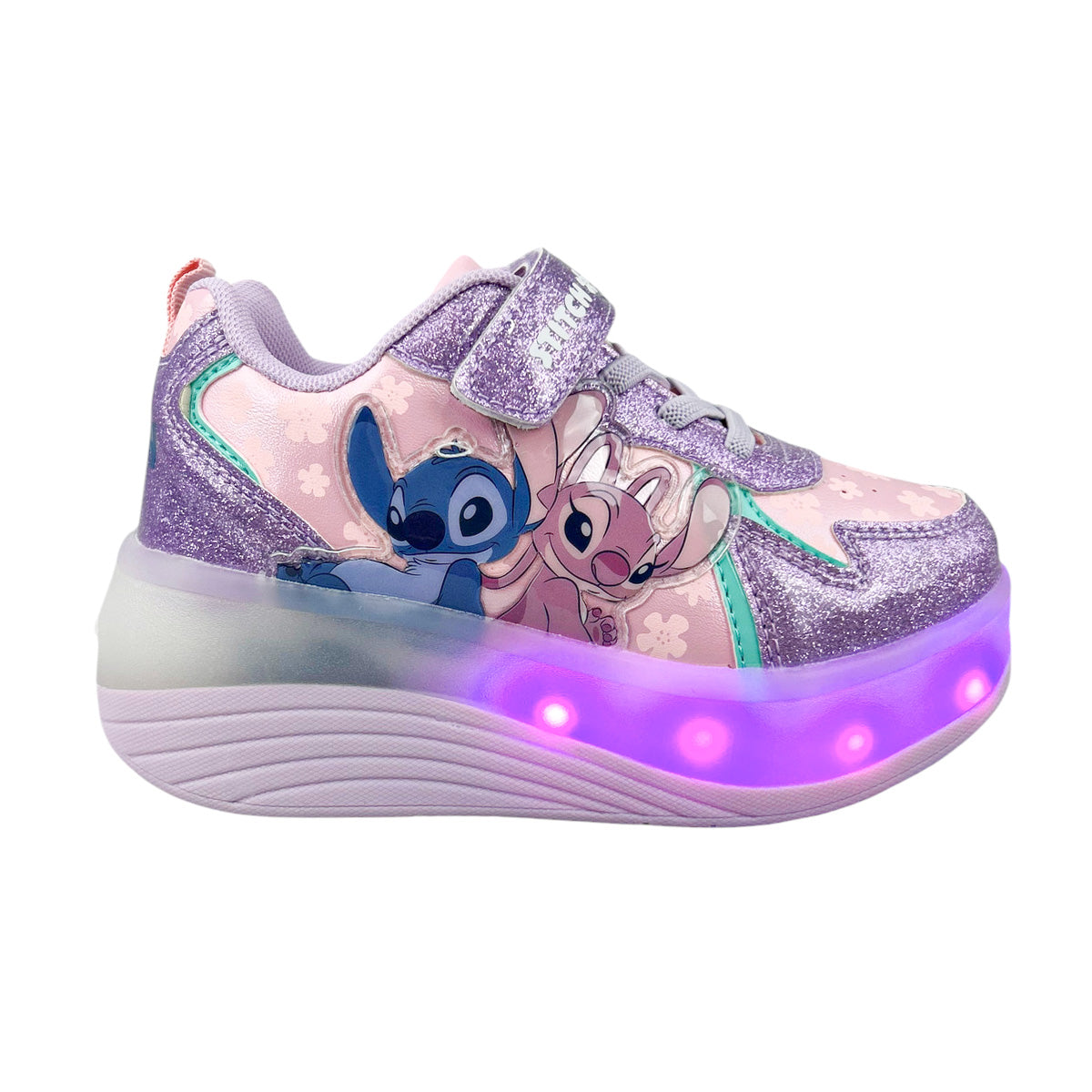 Tenis Patín Stitch Niña 9006 Luces Rueda Retráctil 18-22