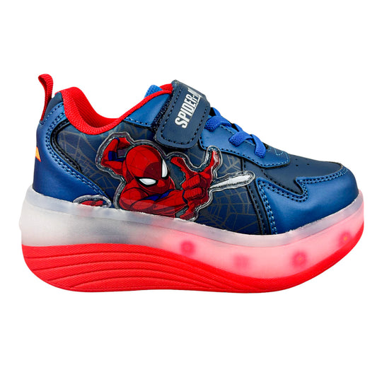 Tenis Patín Spiderman Niño 9007 Luces Rueda Retractil 18-22