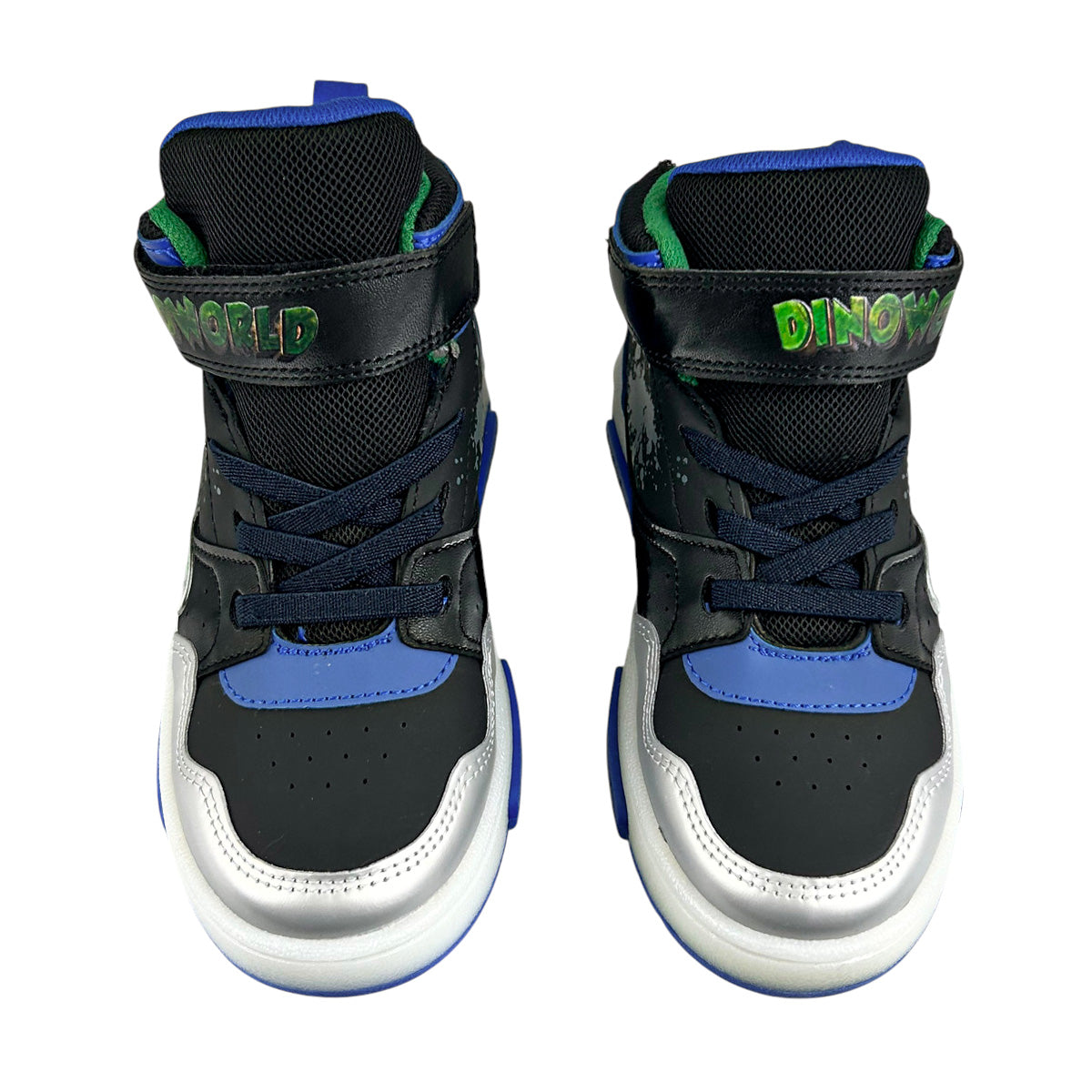 Tenis Dinoworld Niño 6201 T Rex Luces Contactel Azul Negro