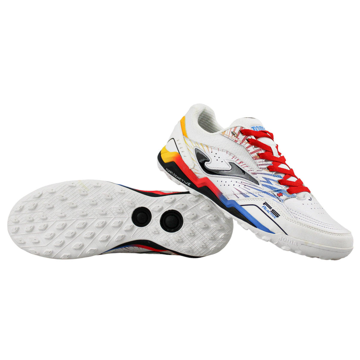 Tenis Fútbol Rápido Hombre Joma Fsw2476tf Turf Blanco Rojo
