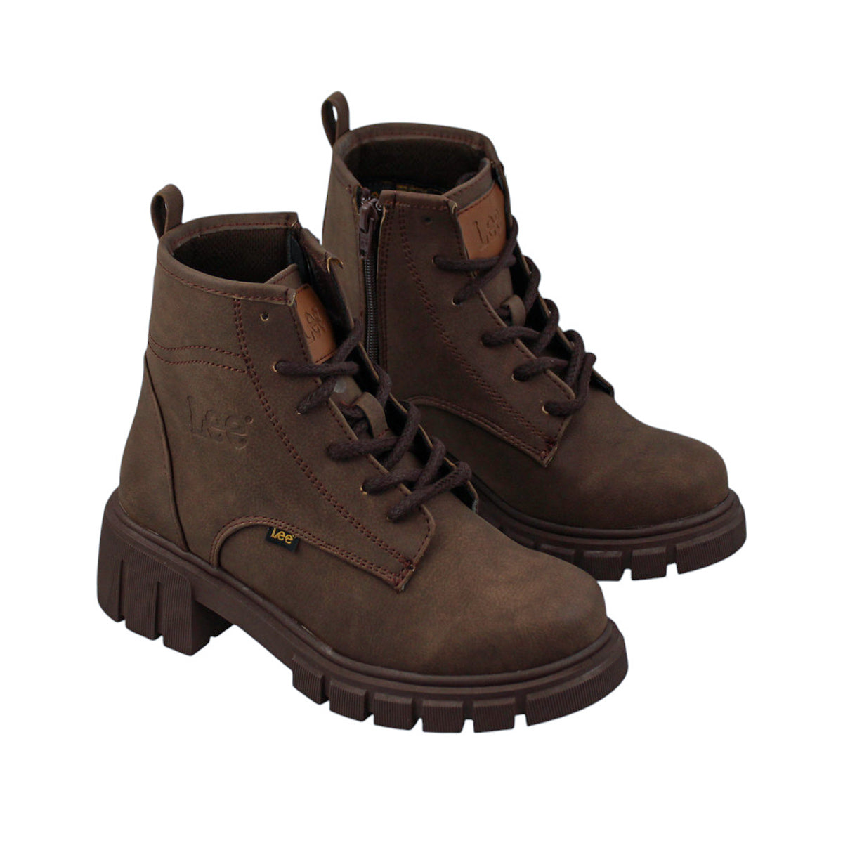Botas Mujer Lee Le6450 Plataforma Urbanas Chunky Cafés