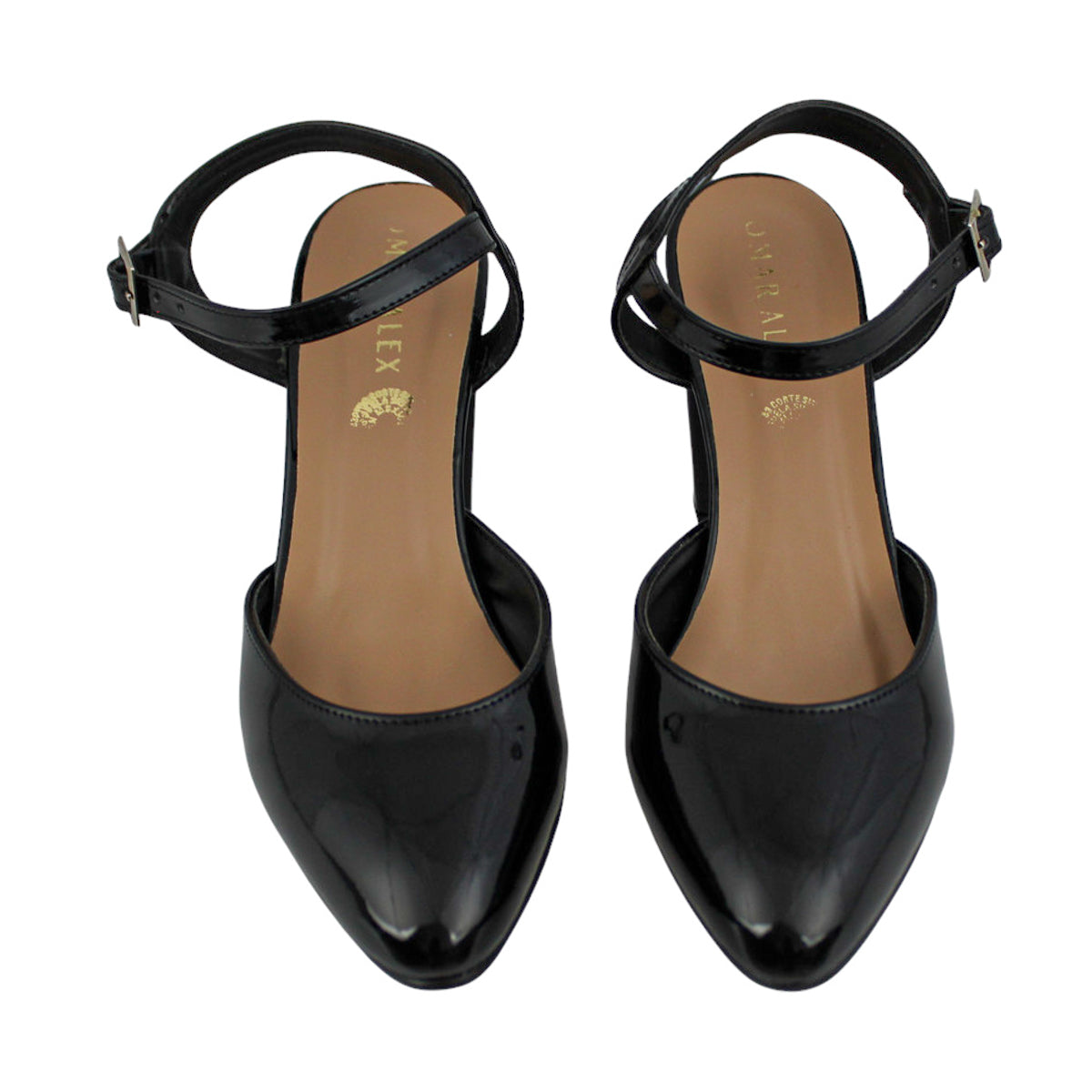 Zapatillas Vestir Mujer Omar Alex 970 Tacón Charol Negro