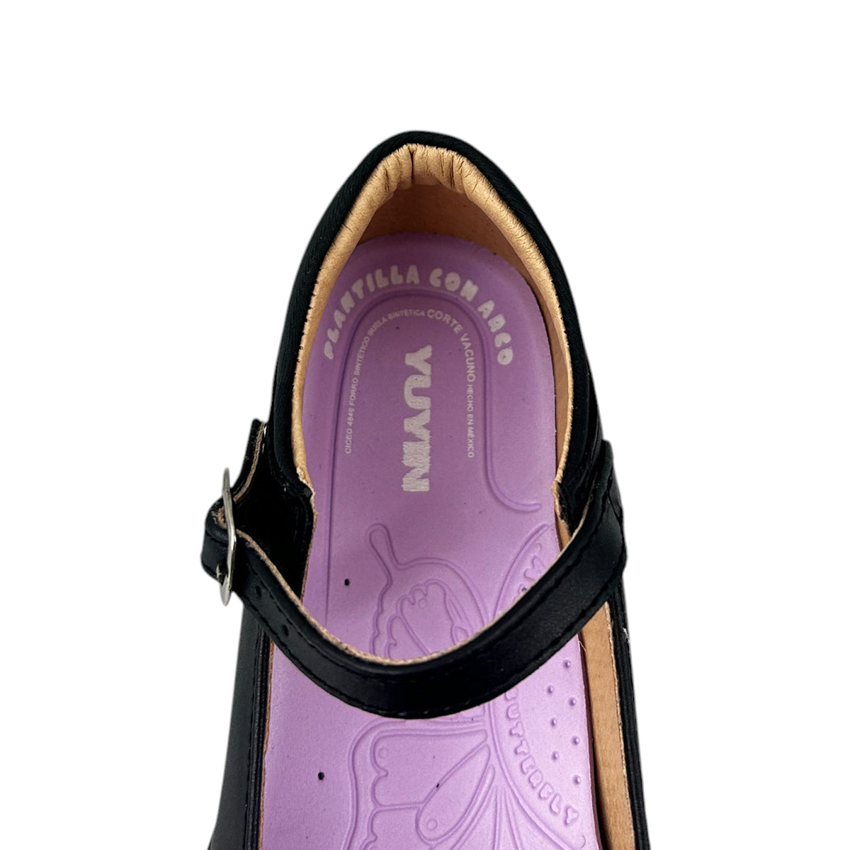 Zapato Escolar Niña Yuyin 25470 Flats Piel Negro 18-21