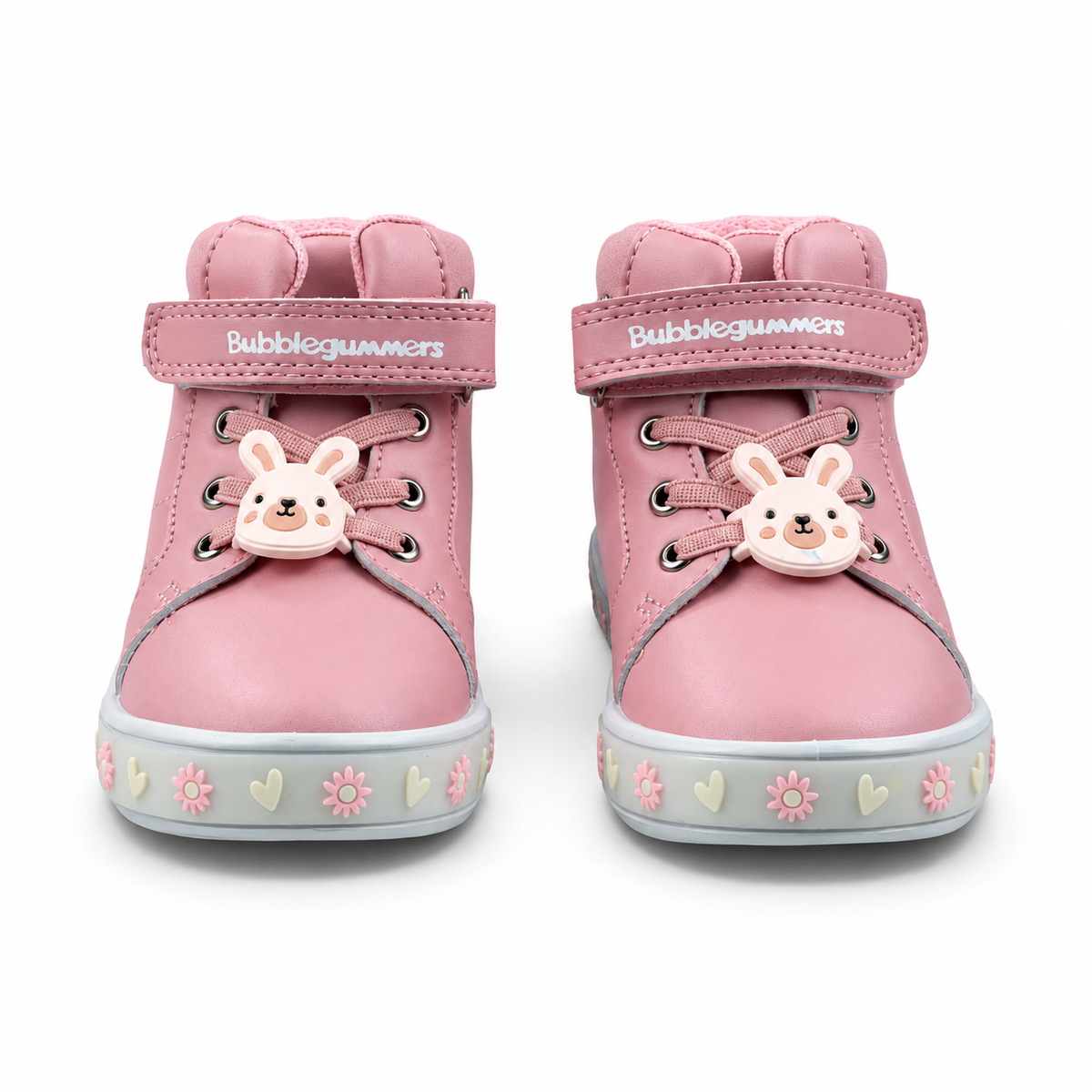 Tenis Bubble Gummers Niña Carla I Luces Rosa Blanco 14-17