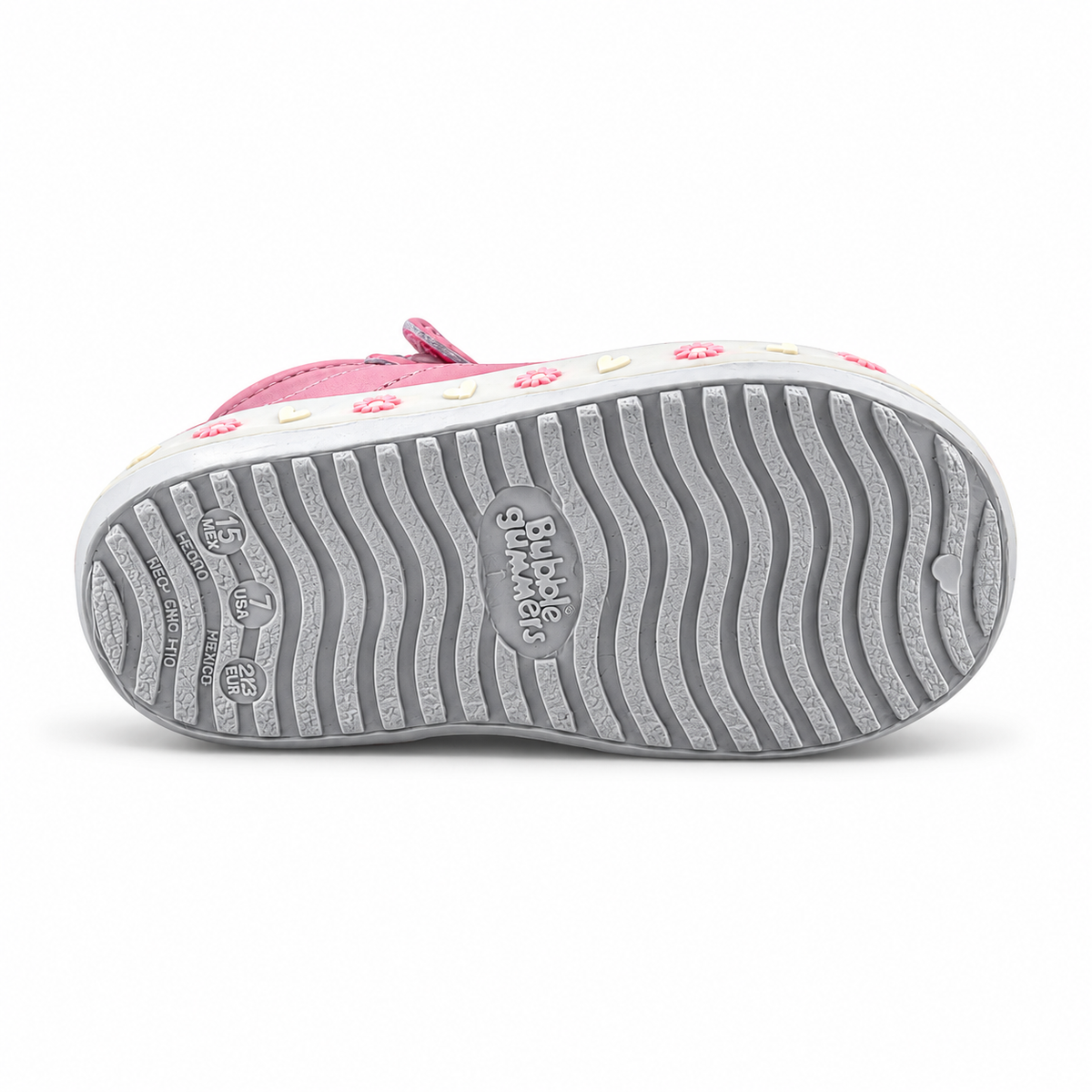 Tenis Bubble Gummers Niña Carla I Luces Rosa Blanco 14-17