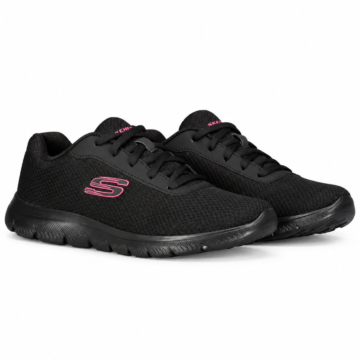 Tenis Skechers Mujer 21009mx Bkpk Memory Foam Negro Rosa