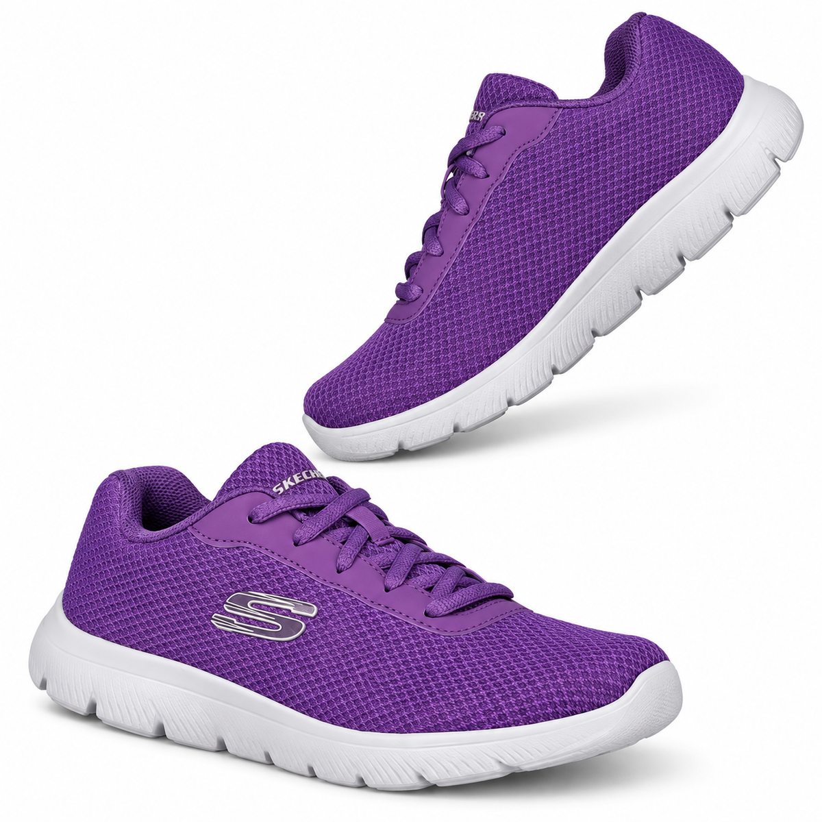 Tenis Skechers Mujer 21009mx Dkpr Memory Foam Morado Obscuro