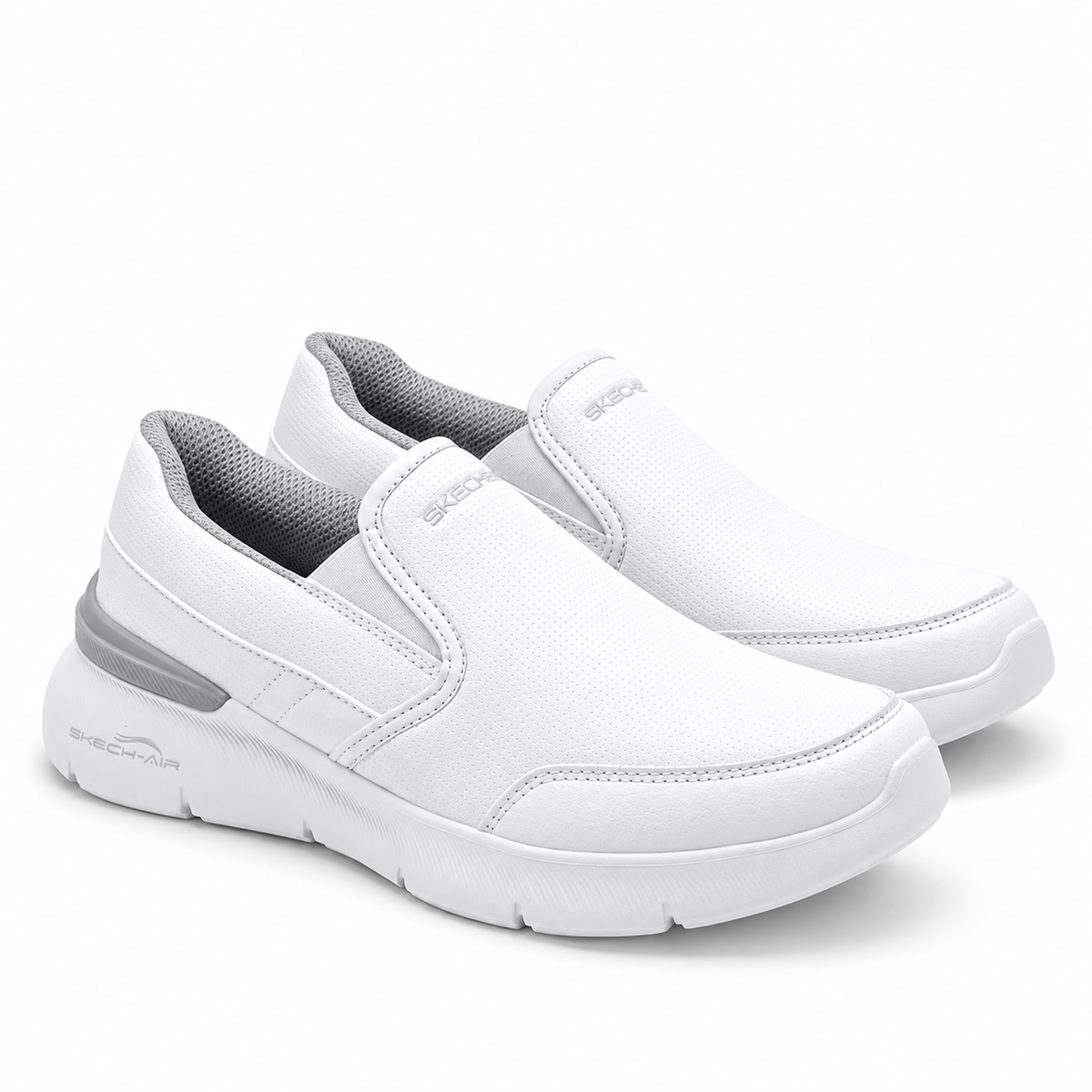 Tenis Skechers Mujer 21015mx Wht Slip On Skech-air Blancos