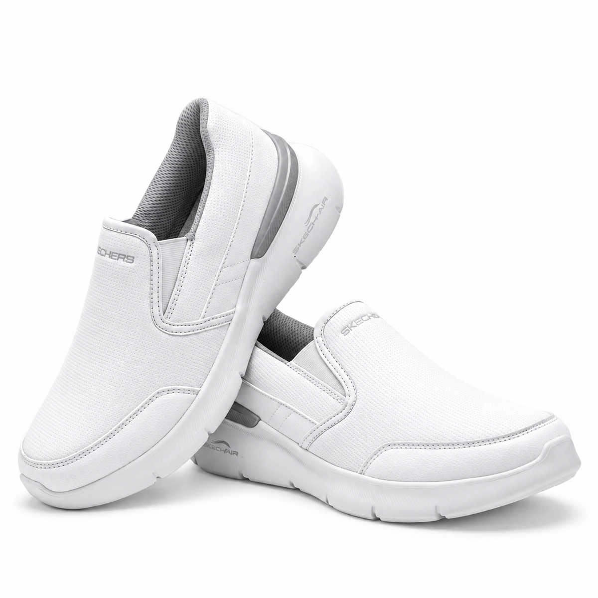 Tenis Skechers Mujer 21015mx Wht Slip On Skech-air Blancos