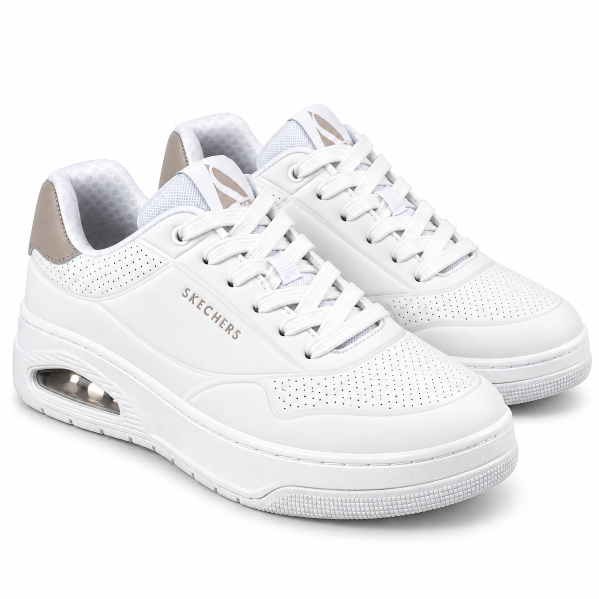 Tenis Skechers Mujer 177705 Uno Court Skech-air Blancos